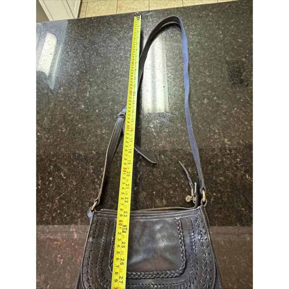 The Sak Black Leather Crossbody Braided Boho Concert Rodeo Purse‎ Handbag Hippie